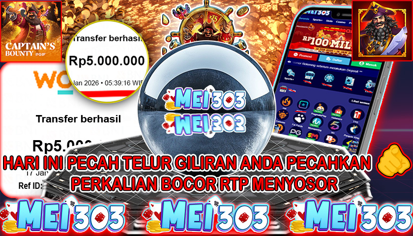 MEI303 BUKTI JACKPOT CAPTAIN’S BOUNTY – Rp 5.000.000 LUNAS!