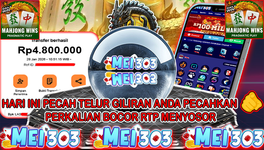 MEI303 BUKTI JACKPOT MAHJONG WINS 3 BLACK SCATTER – Rp 4.800.000 LUNAS!