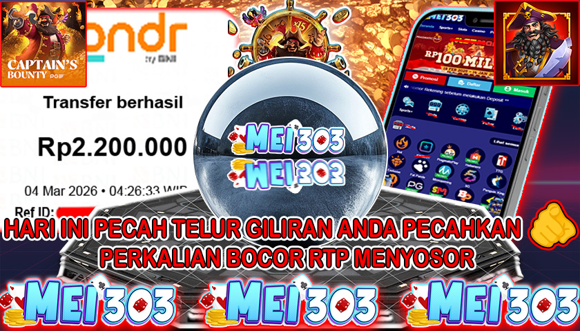 MEI303 BUKTI JACKPOT CAPTAIN’S BOUNTY – Rp 2.200.000 LUNAS!