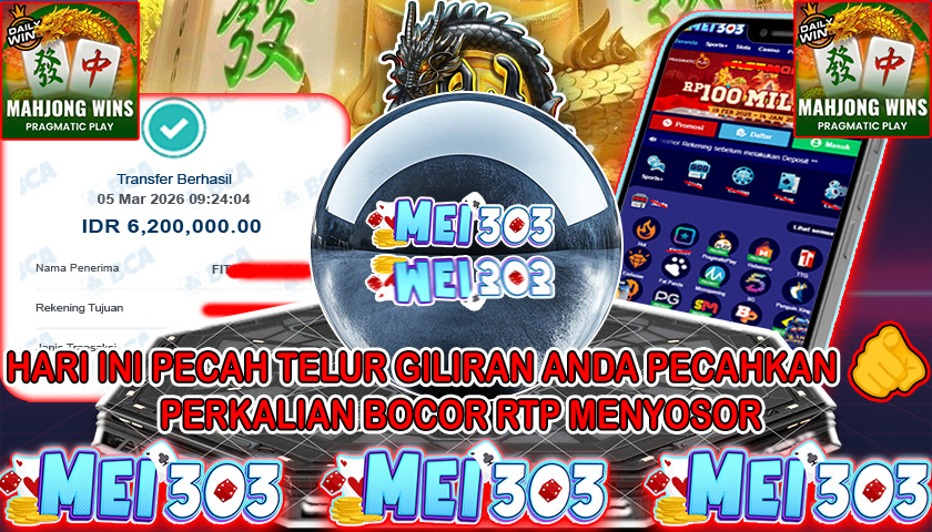 MEI303 BUKTI JACKPOT MAHJONG WINS 3 BLACK SCATTER – Rp 6.200.000 LUNAS!