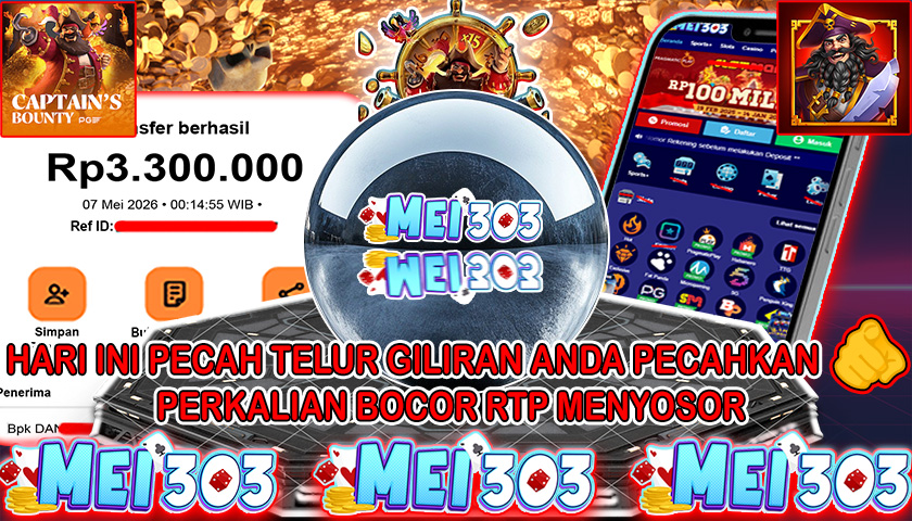 MEI303 BUKTI JACKPOT CAPTAIN’S BOUNTY – Rp 3.300.000 LUNAS!