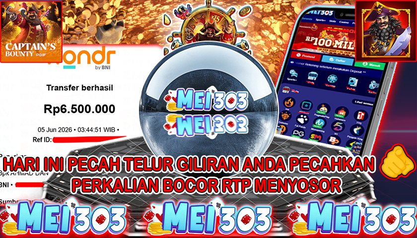 MEI303 BUKTI JACKPOT CAPTAIN’S BOUNTY – Rp 6.500.000 LUNAS!